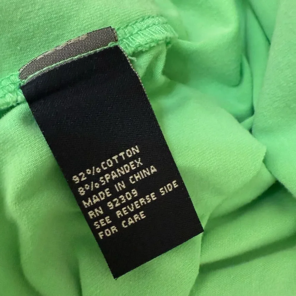 DG2 by Diane Gilman Snow Wash green lime Cotton Jersey Knit Tee size M NWT - Picture 7 of 9